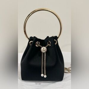 Jimmy Choo Black Satin Crossbody Bag